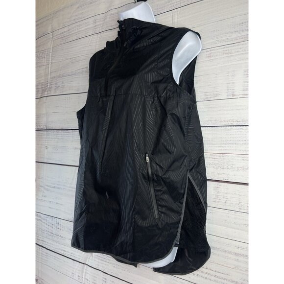 Ivy Park Black Reflective Athletic Hooded Running Vest  Size Medium Sporty - Picture 4 of 16
